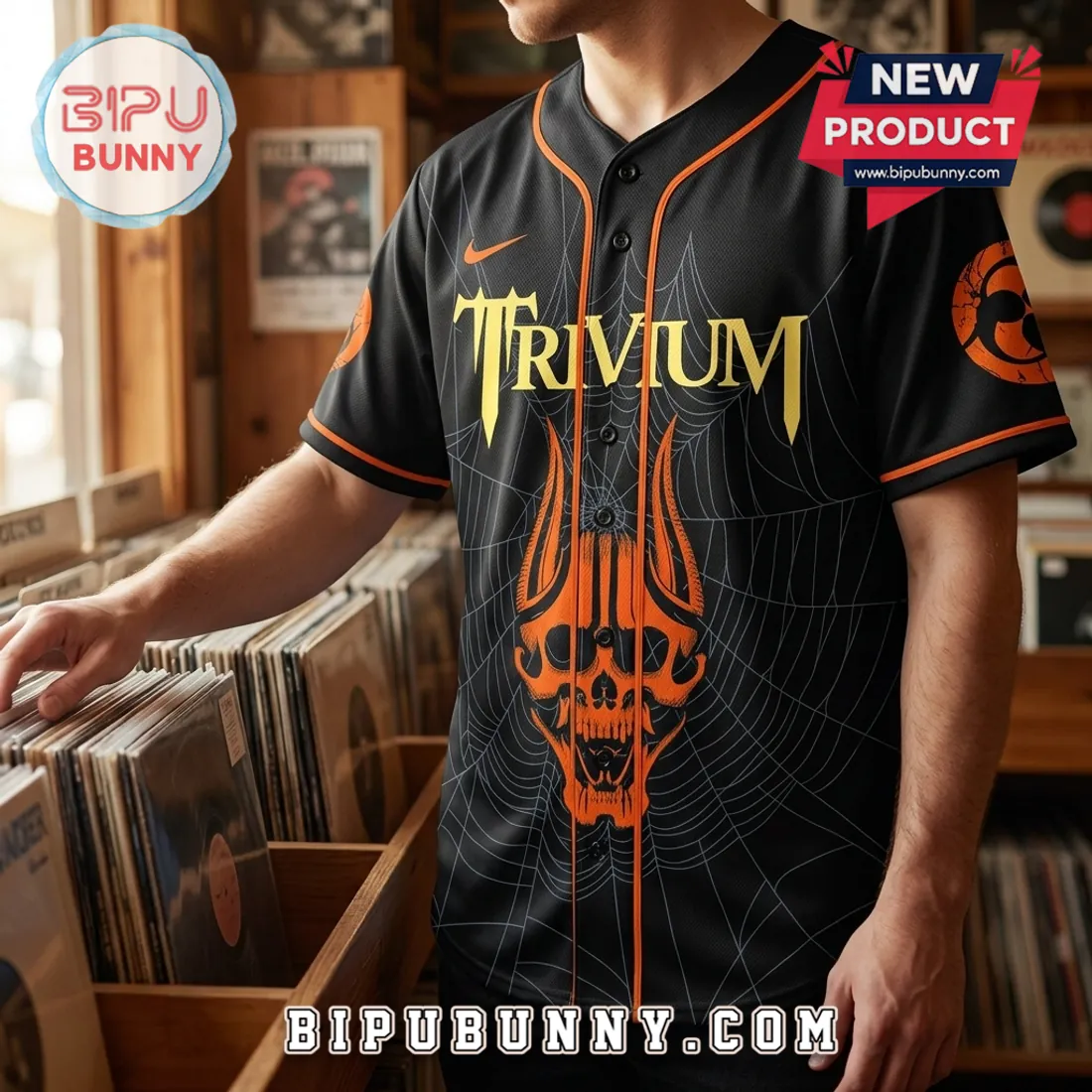 Trivium North America 2026 Skull Baseball Jersey Trivium North America 2026 Skull Baseball Jersey
