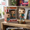 Unai Simon Spain 2026 Golden Glove Funko Pop figure wearing a teal jersey, holding a gold glove trophy on a display stand.