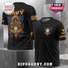 Black US Navy t-shirt featuring a skull, wings, anchors, and the text Once A Sailor Always A Sailor on the back.!