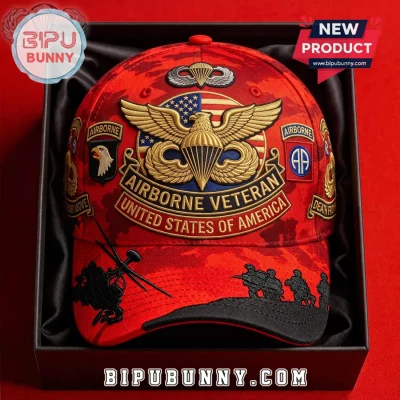 US Airborne Veteran Embroidered Camo Baseball Cap