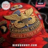 US Airborne Veteran Embroidered Camo Baseball Cap with gold eagle emblem, US flag detail, and red camouflage fabric.