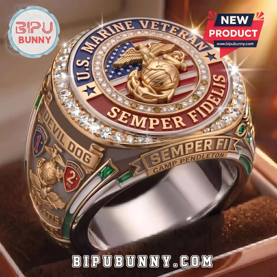 US Marine Corps Semper Fidelis Veteran Ring US Marine Corps Semper Fidelis Veteran Ring