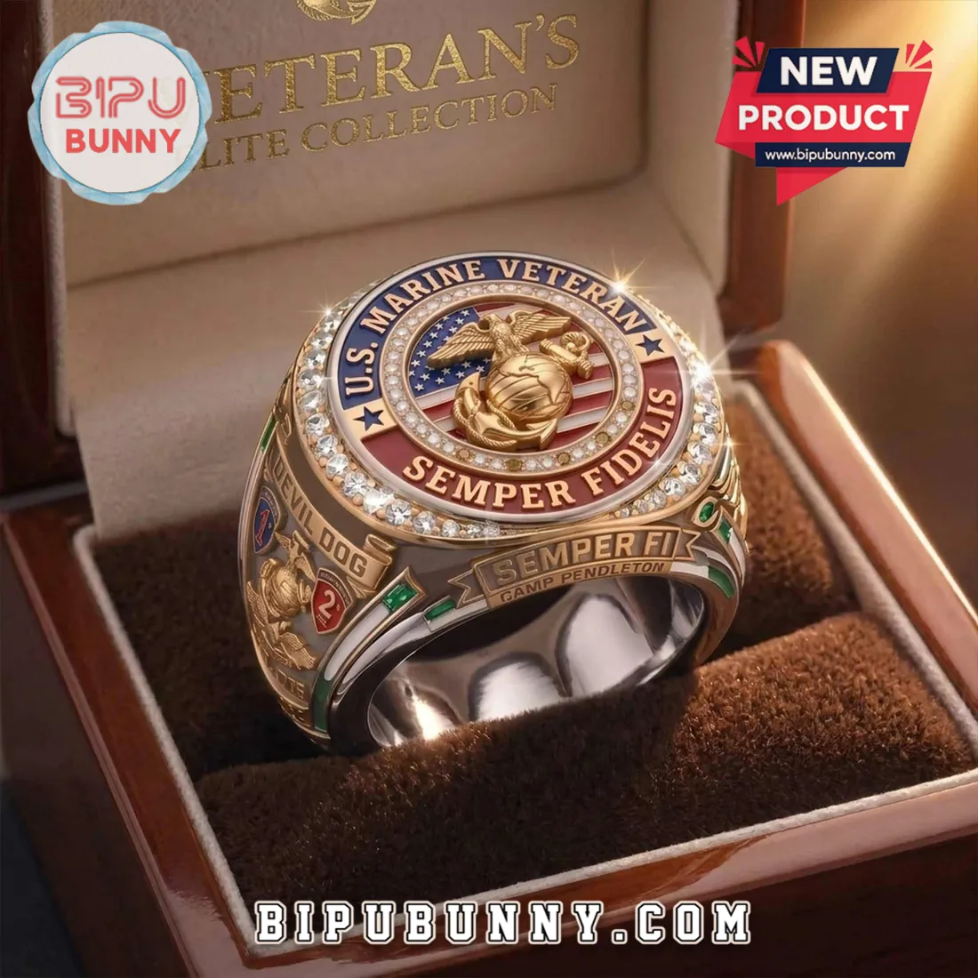 US Marine Corps Semper Fidelis Veteran Ring US Marine Corps Semper Fidelis Veteran Ring