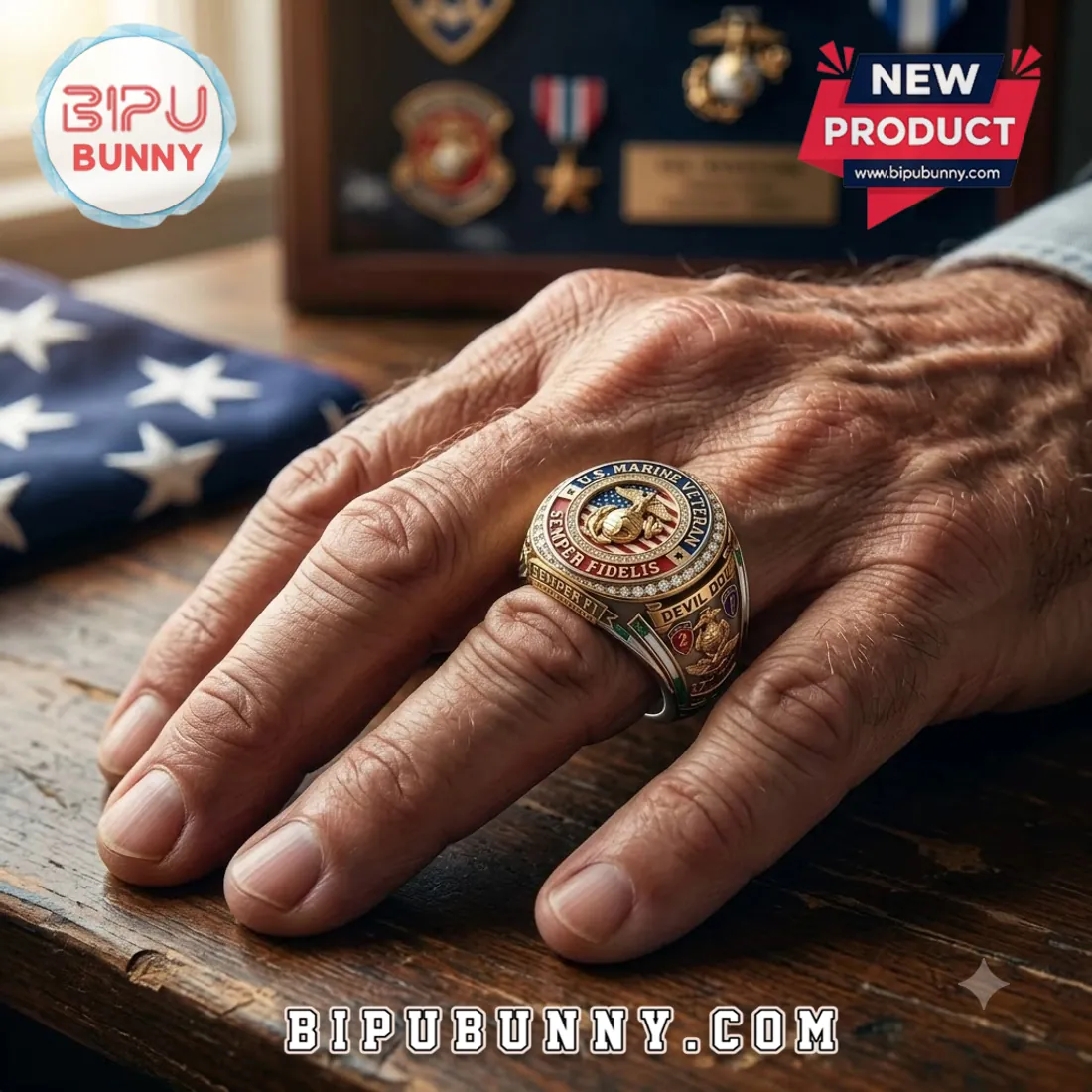 US Marine Corps Semper Fidelis Veteran Ring US Marine Corps Semper Fidelis Veteran Ring