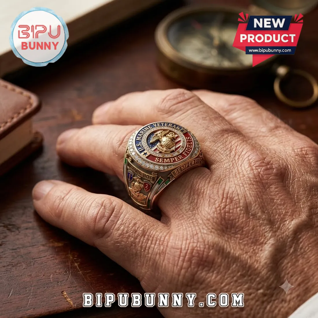 US Marine Corps Semper Fidelis Veteran Ring US Marine Corps Semper Fidelis Veteran Ring