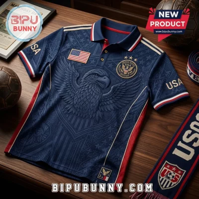 USA Soccer Eagle Navy Blue Polo Shirt