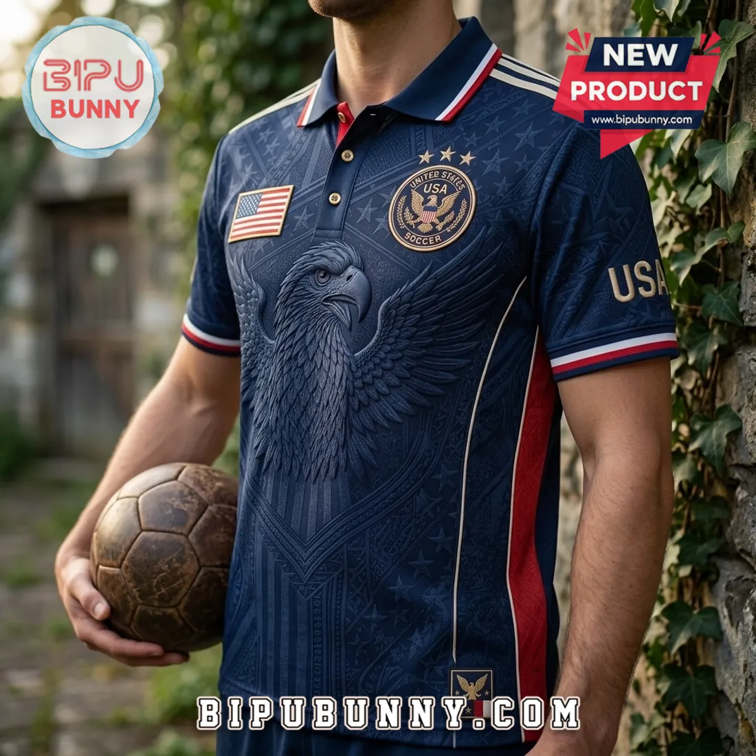 USA Soccer Eagle Navy Blue Polo Shirt USA Soccer Eagle Navy Blue Polo Shirt
