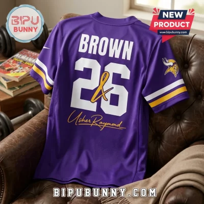 Usher Chris Brown R&B Tour Minnesota Vikings Purple Football Jersey