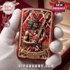 Van Halen 54th Anniversary Embossed Lighter Case featuring Eddie Van Halen with his red striped guitar on a red background.