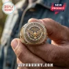 Gold-tone Vietnam Veteran America 250 ring featuring an eagle emblem, rhinestones, and engraved dates 1961 to 2026.!