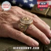 Vietnam Veteran gold and silver signet ring with eagle emblem, Duty, Honor, Country engravings, and helicopter relief.!