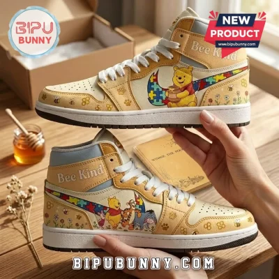 Winnie the Pooh Autism Awareness Bee Kind High Top Sneakers