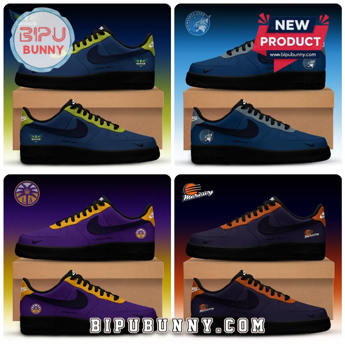 WNBA All Teams Back 2 Black Nike Air Force 1 Custom Sneakers WNBA All Teams Back 2 Black Nike Air Force 1 Custom Sneakers