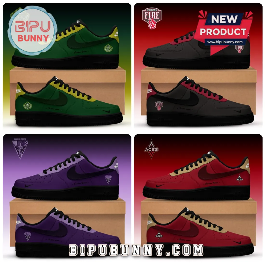 WNBA All Teams Back 2 Black Nike Air Force 1 Custom Sneakers WNBA All Teams Back 2 Black Nike Air Force 1 Custom Sneakers