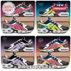 Four pairs of WNBA-themed athletic sneakers on cardboard boxes featuring Atlanta Dream, Dallas Wings, Valkyries, and Fever.!