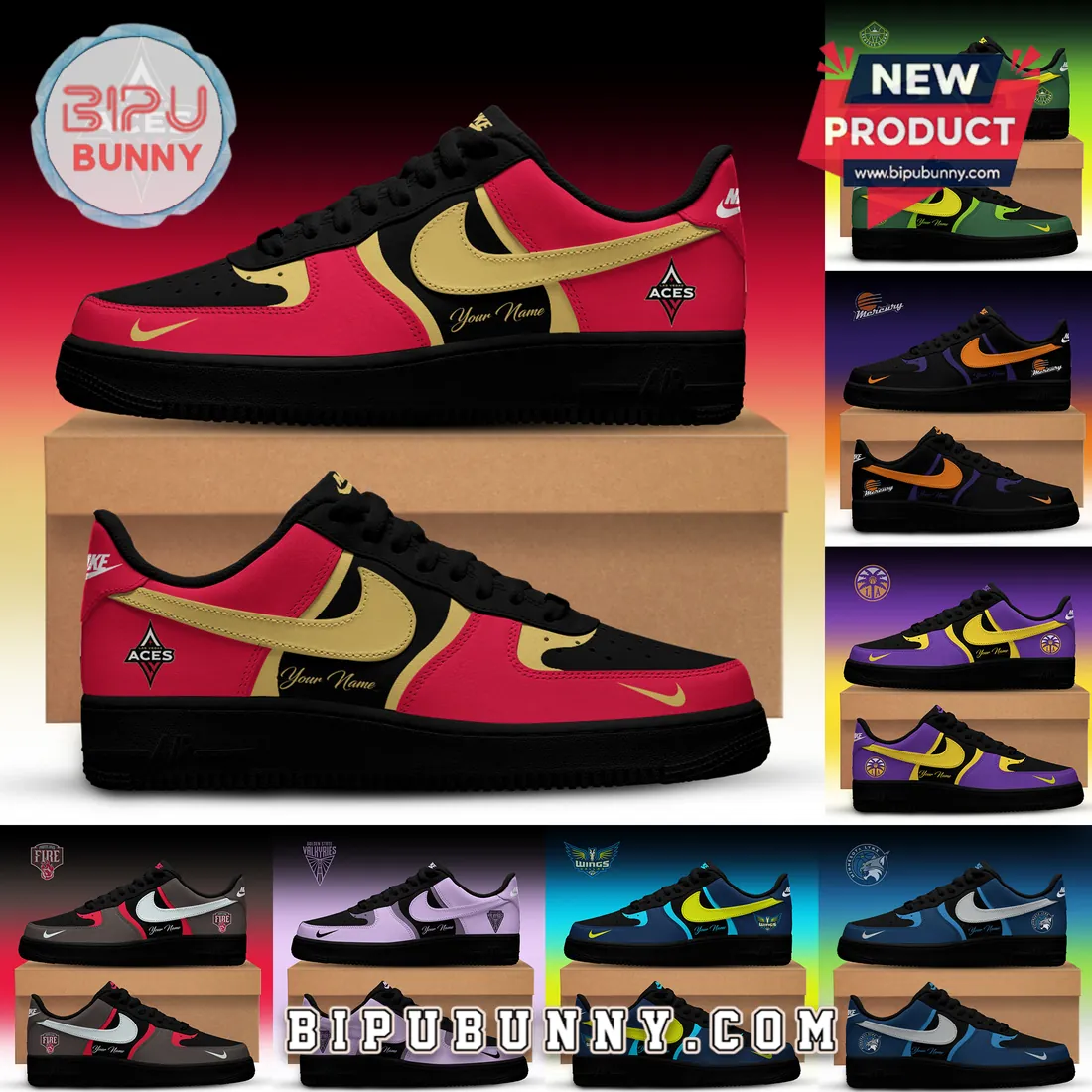 WNBA All Teams Custom Nike Air Force 1 Sneakers WNBA All Teams Custom Nike Air Force 1 Sneakers