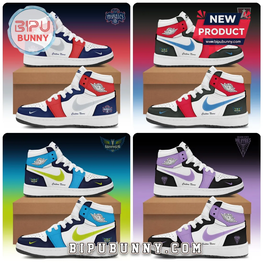 WNBA Teams Custom Air Jordan High Top Sneakers WNBA Teams Custom Air Jordan High Top Sneakers