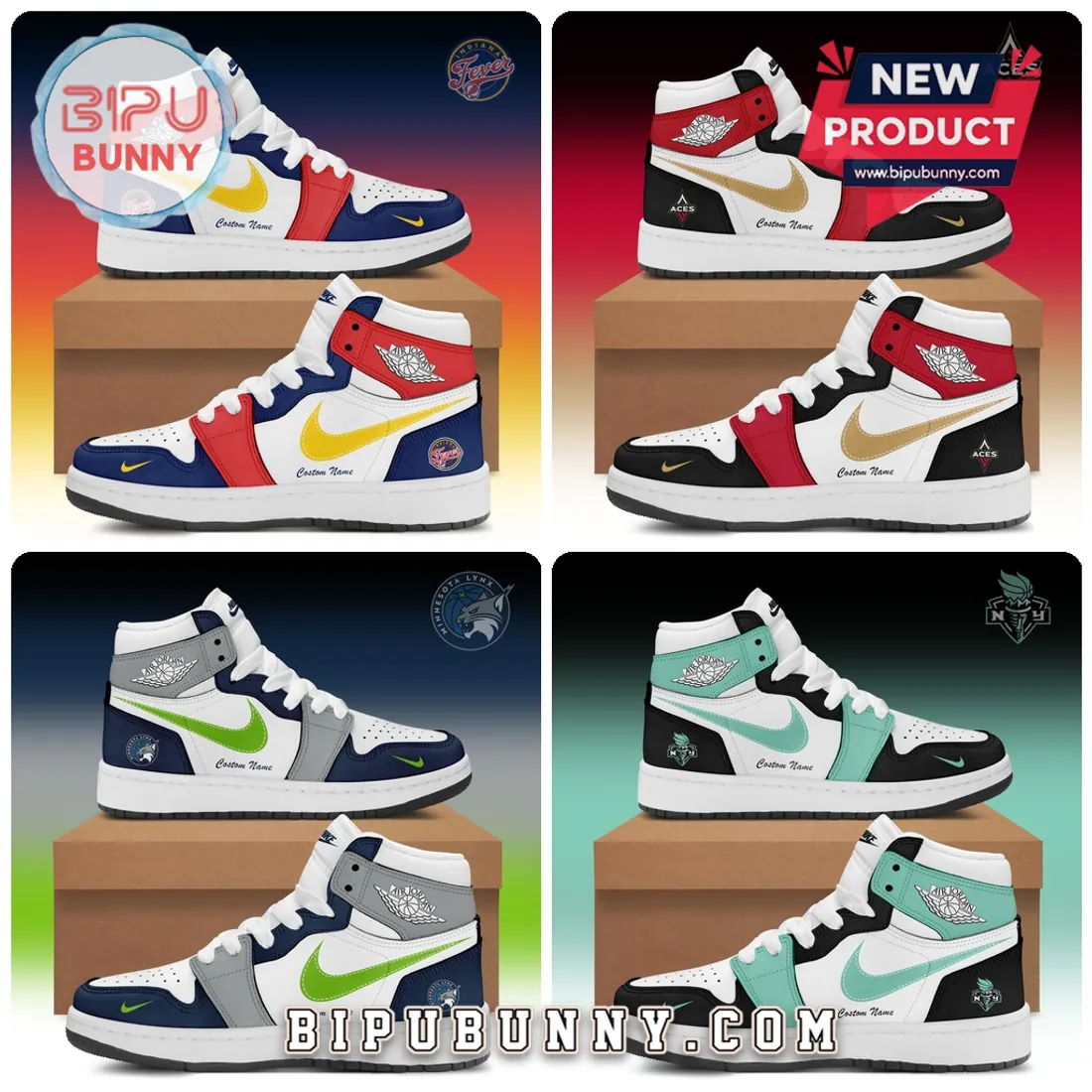 WNBA Teams Custom Air Jordan High Top Sneakers WNBA Teams Custom Air Jordan High Top Sneakers