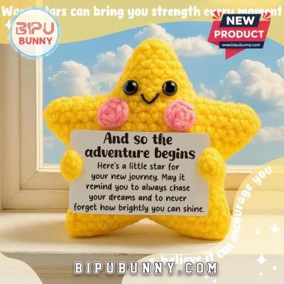 Yellow Crochet Star Emotional Support Keepsake