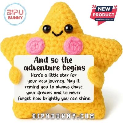 Yellow Crochet Star Emotional Support Keepsake