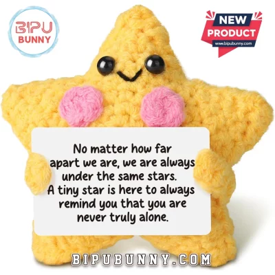 Yellow Star Crochet Emotional Support Doll