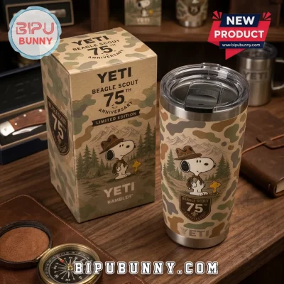 YETI x Snoopy Beagle Scout 75th Anniversary Camo Tumbler