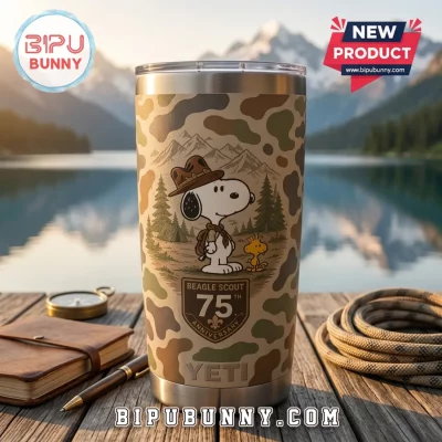 YETI x Snoopy Beagle Scout 75th Anniversary Camo Tumbler