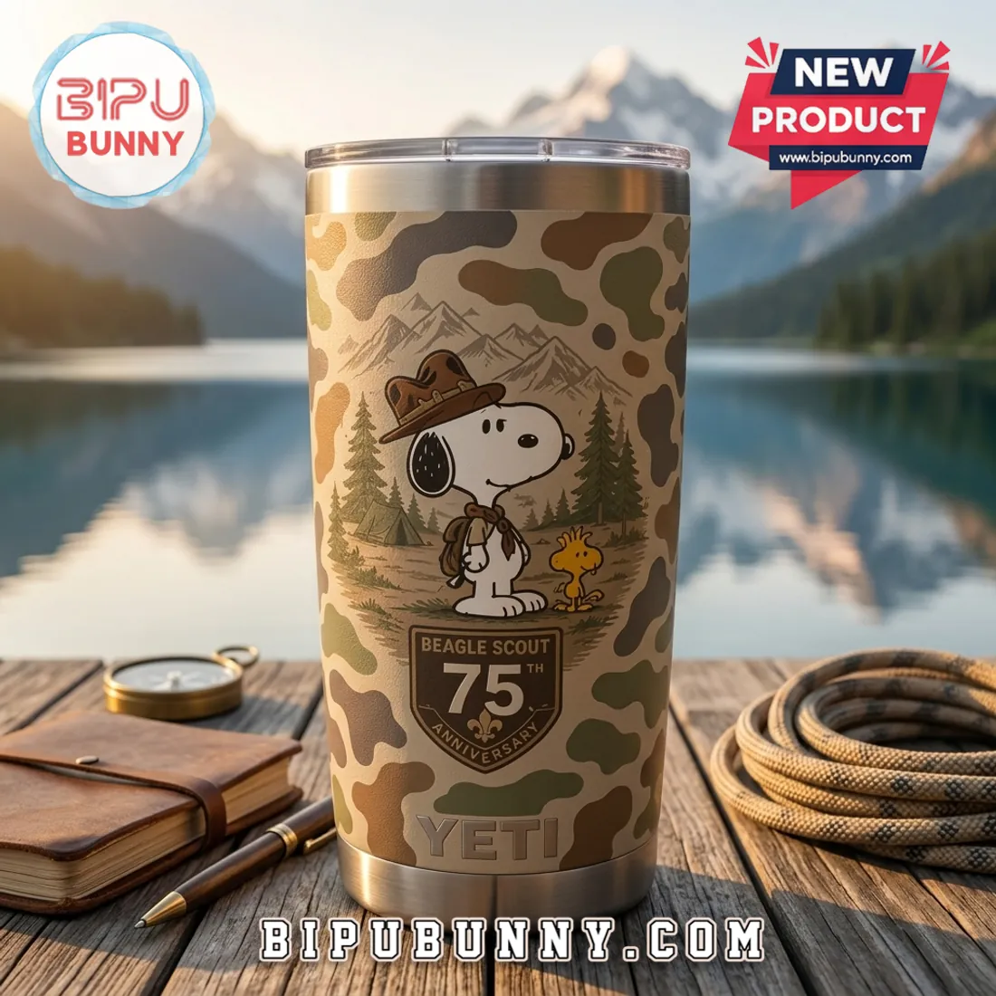 YETI x Snoopy Beagle Scout 75th Anniversary Camo Tumbler YETI x Snoopy Beagle Scout 75th Anniversary Camo Tumbler