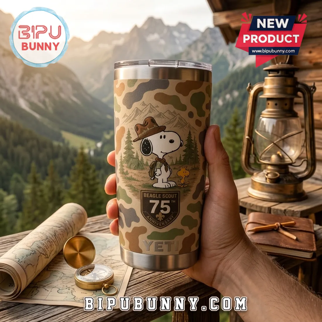 YETI x Snoopy Beagle Scout 75th Anniversary Camo Tumbler YETI x Snoopy Beagle Scout 75th Anniversary Camo Tumbler