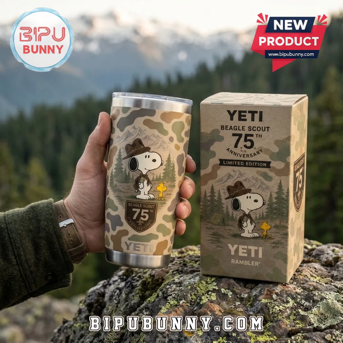 YETI x Snoopy Beagle Scout 75th Anniversary Camo Tumbler YETI x Snoopy Beagle Scout 75th Anniversary Camo Tumbler