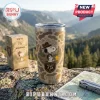Yeti stainless steel tumbler featuring Snoopy Beagle Scout 75th anniversary graphic with mountain camo print.!