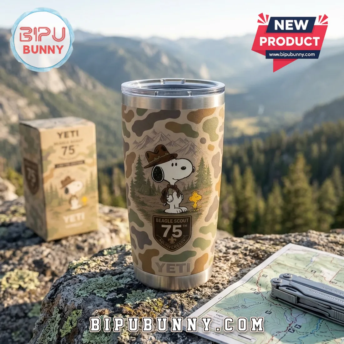 YETI x Snoopy Beagle Scout 75th Anniversary Camo Tumbler YETI x Snoopy Beagle Scout 75th Anniversary Camo Tumbler