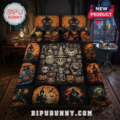 2026 Halloween Horror Pumpkin Quilt Bedding Set 2026 Halloween Horror Pumpkin Quilt Bedding Set