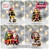 2026 Iowa Hawkeyes Mascot Christmas Ornament set featuring football-themed characters in team colors and Santa attire.