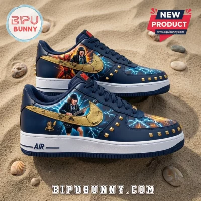 AC DC Back in Black Custom Air Force 1 Sneakers
