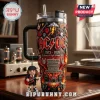 AC/DC 53 Years High Voltage Rock 40oz Stanley Tumbler with band graphics, guitar player charm, and stainless steel straw.