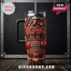 AC/DC 53 Years High Voltage Rock 40oz Stanley Tumbler featuring band logos, electric guitars, and lightning bolt graphics.