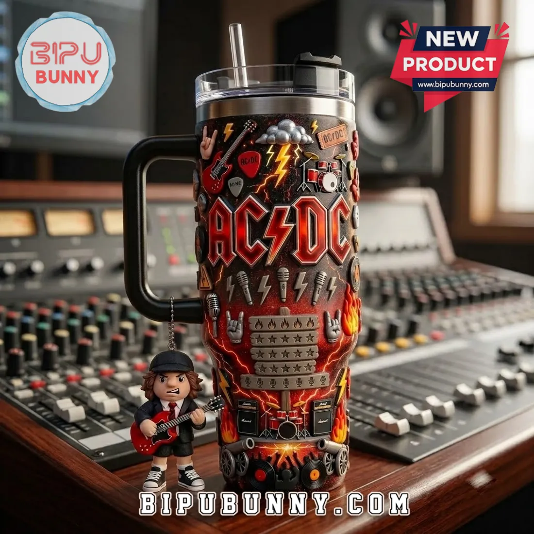 AC/DC 53 Years High Voltage Rock 40oz Stanley Tumbler AC/DC 53 Years High Voltage Rock 40oz Stanley Tumbler