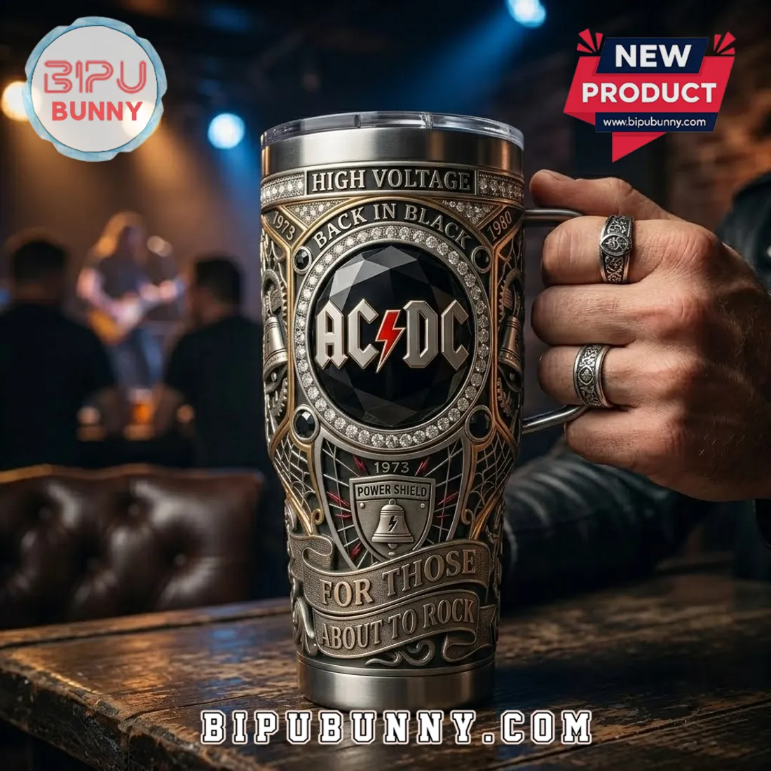 AC/DC Embossed 40oz Stanley Tumbler AC/DC Embossed 40oz Stanley Tumbler
