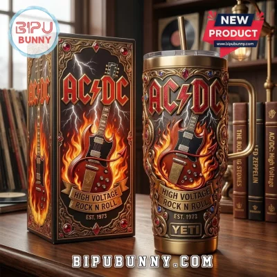 ACDC High Voltage Gold 40oz Stanley Tumbler