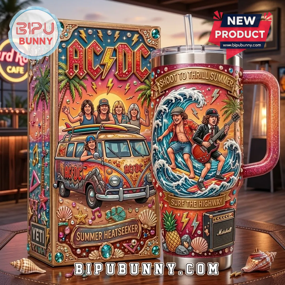 ACDC Summer Heatseeker Stanley Tumbler 40oz ACDC Summer Heatseeker Stanley Tumbler 40oz