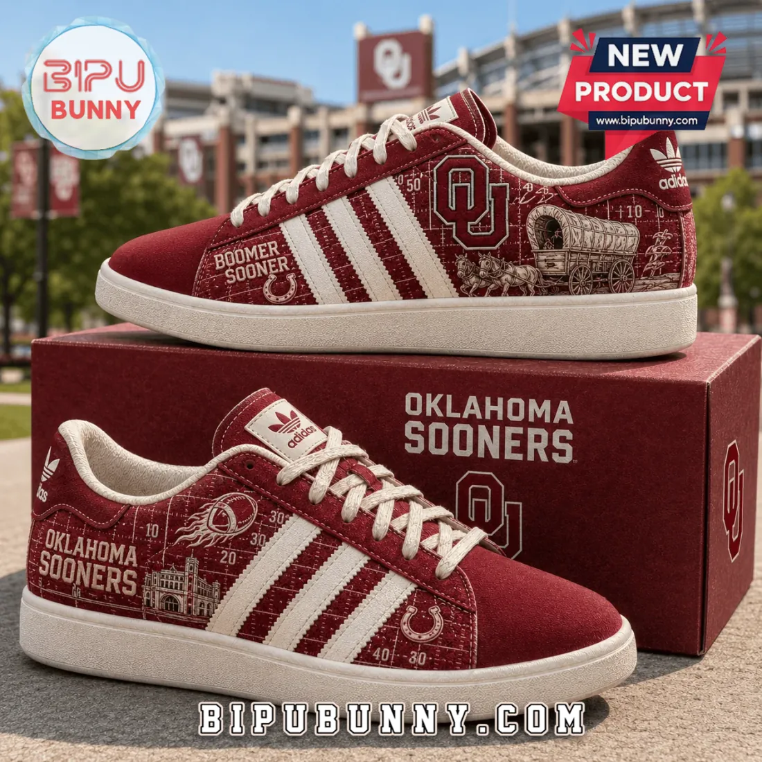 Adidas Oklahoma Sooners Suede Casual Sneakers Adidas Oklahoma Sooners Suede Casual Sneakers