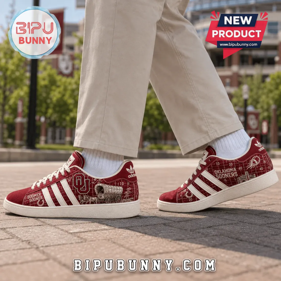 Adidas Oklahoma Sooners Suede Casual Sneakers Adidas Oklahoma Sooners Suede Casual Sneakers