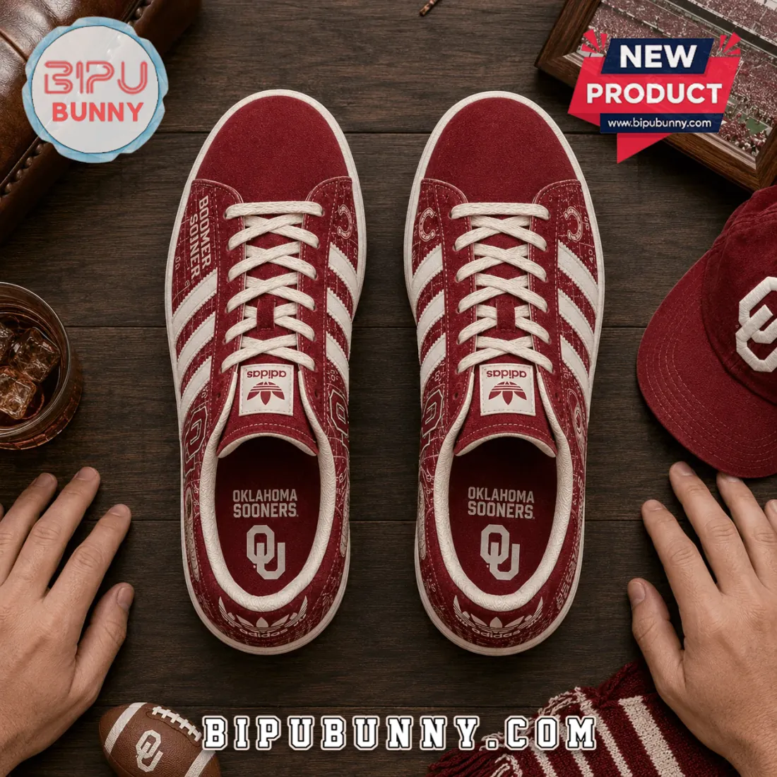 Adidas Oklahoma Sooners Suede Casual Sneakers Adidas Oklahoma Sooners Suede Casual Sneakers