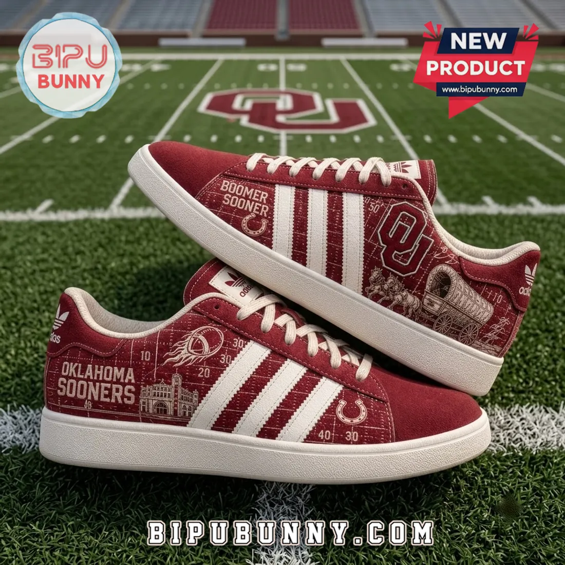 Adidas Oklahoma Sooners Suede Casual Sneakers Adidas Oklahoma Sooners Suede Casual Sneakers