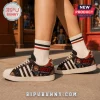 Adidas x Chucky Horror Movie Casual Sneakers featuring Chucky character graphics, black canvas, white stripes, and tan soles.