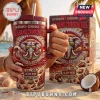 Alabama Crimson Tide 1892-2026 Stanley Tumbler 40oz featuring a tropical elephant graphic on a beach sand background.
