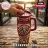 Alabama Crimson Tide 1892-2026 Stanley Tumbler 40oz featuring an elephant graphic, red color scheme, and sunset beach scene.
