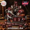 Alabama Crimson Tide Halloween Mascot Countdown Calendar featuring an elephant figurine, ghost accents, and red block dates.