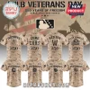 All Team MLB Veterans Day 250 Years Freedom Camo Baseball Jersey collection featuring assorted team logos on desert camo fabric.